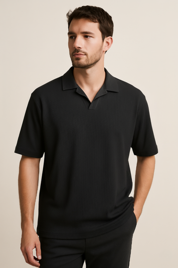 ZAIR – Classic Black | Stretch Slim Fit Men’s T-Shirt by Revorn