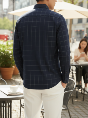 Men’s Dark Navy Slim-Fit Shirt