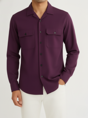 Men’s Dark Purple Casual Shirt