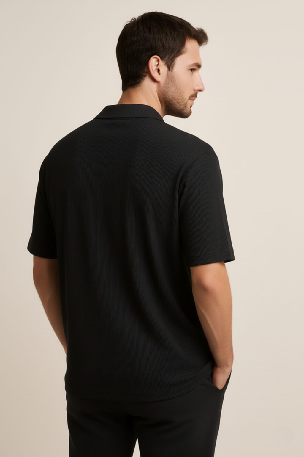 ZAIR – Classic Black | Stretch Slim Fit Men’s T-Shirt by Revorn