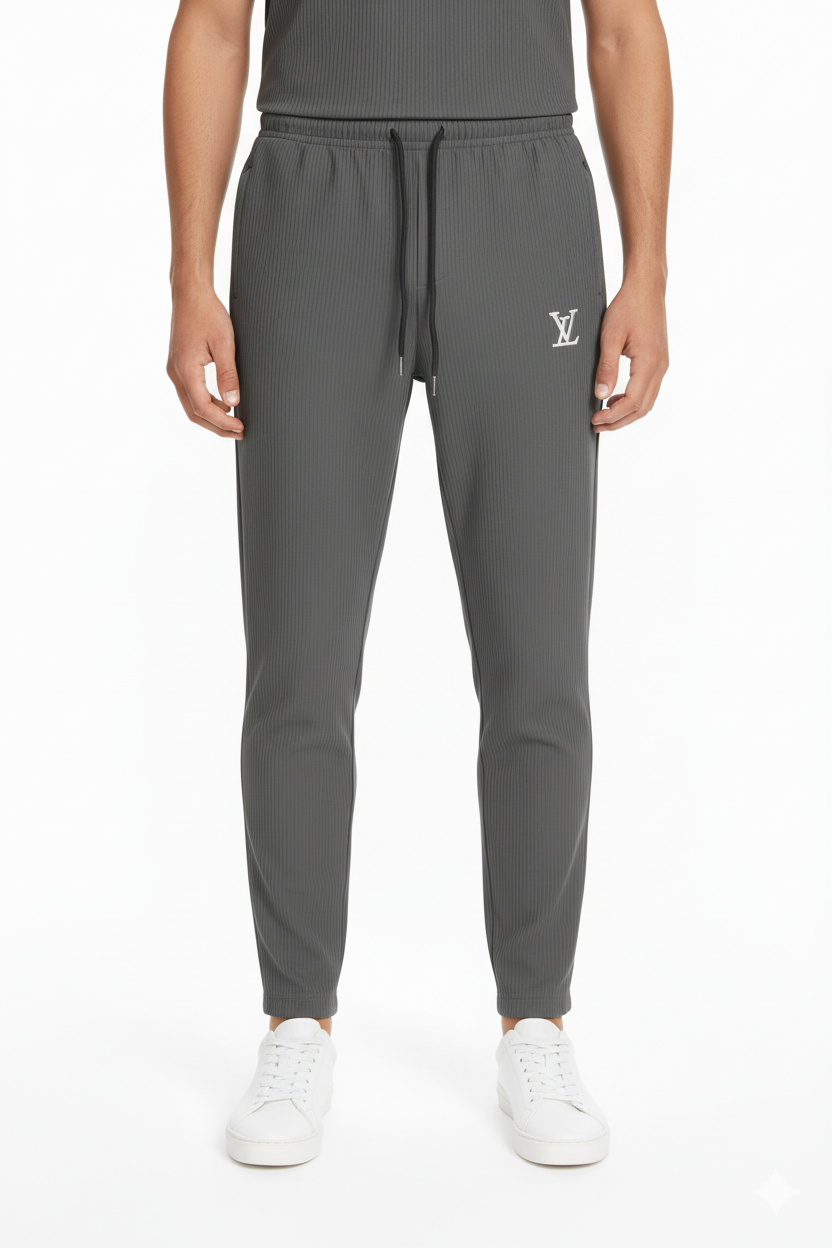 Men’s Dark Grey Textured Trouser