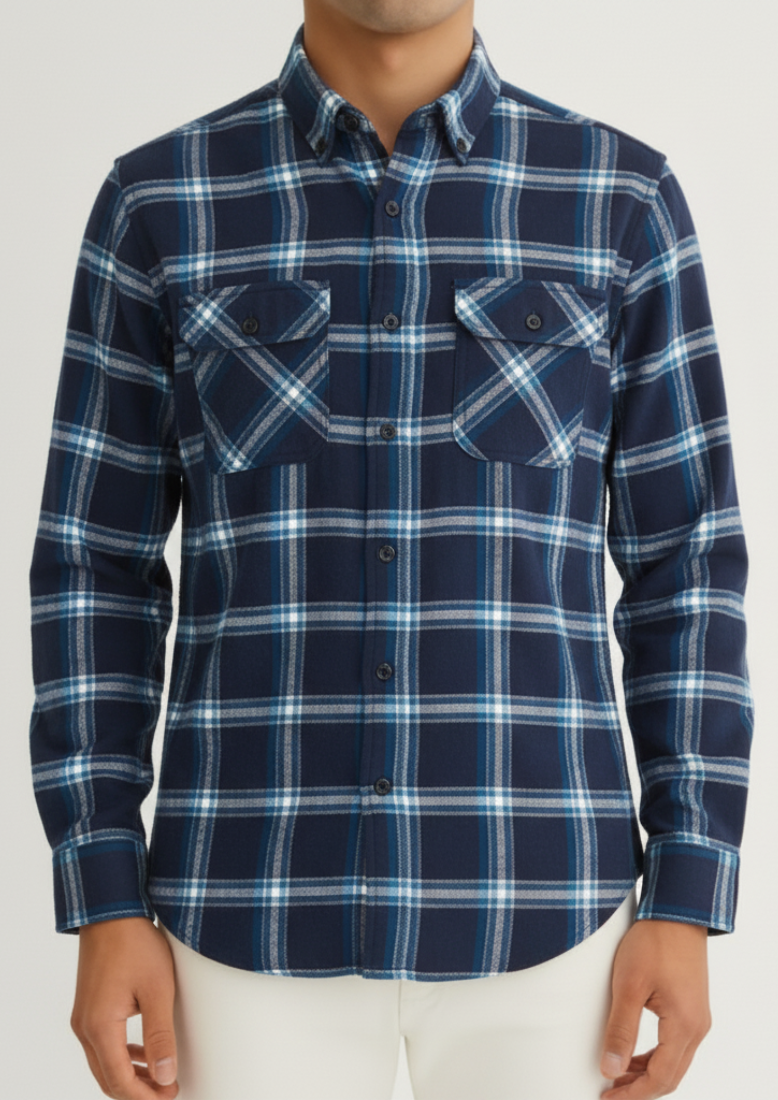 Men’s Blue Check Casual Shirt