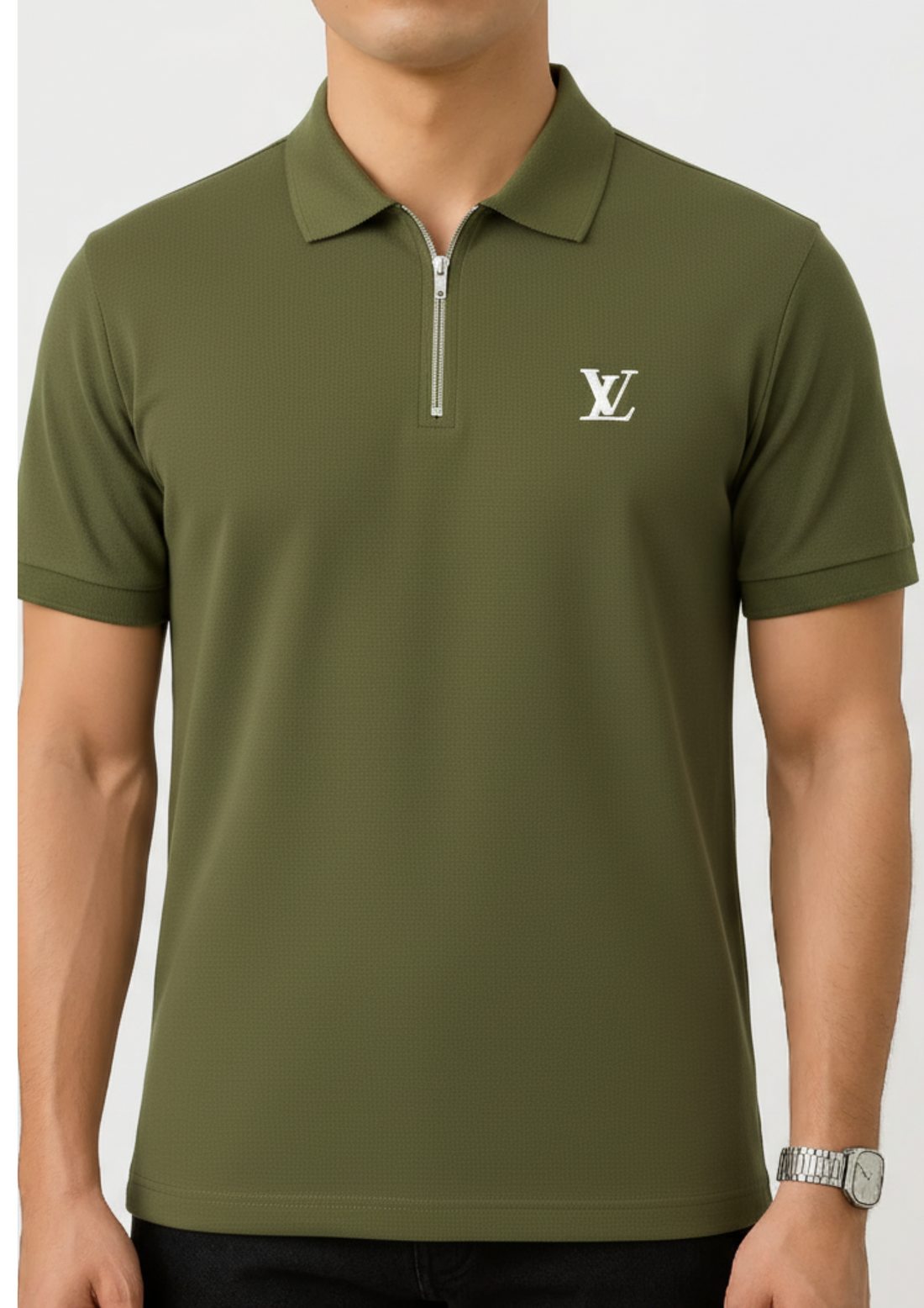 Men’s Green Slim-Fit Casual Shirt