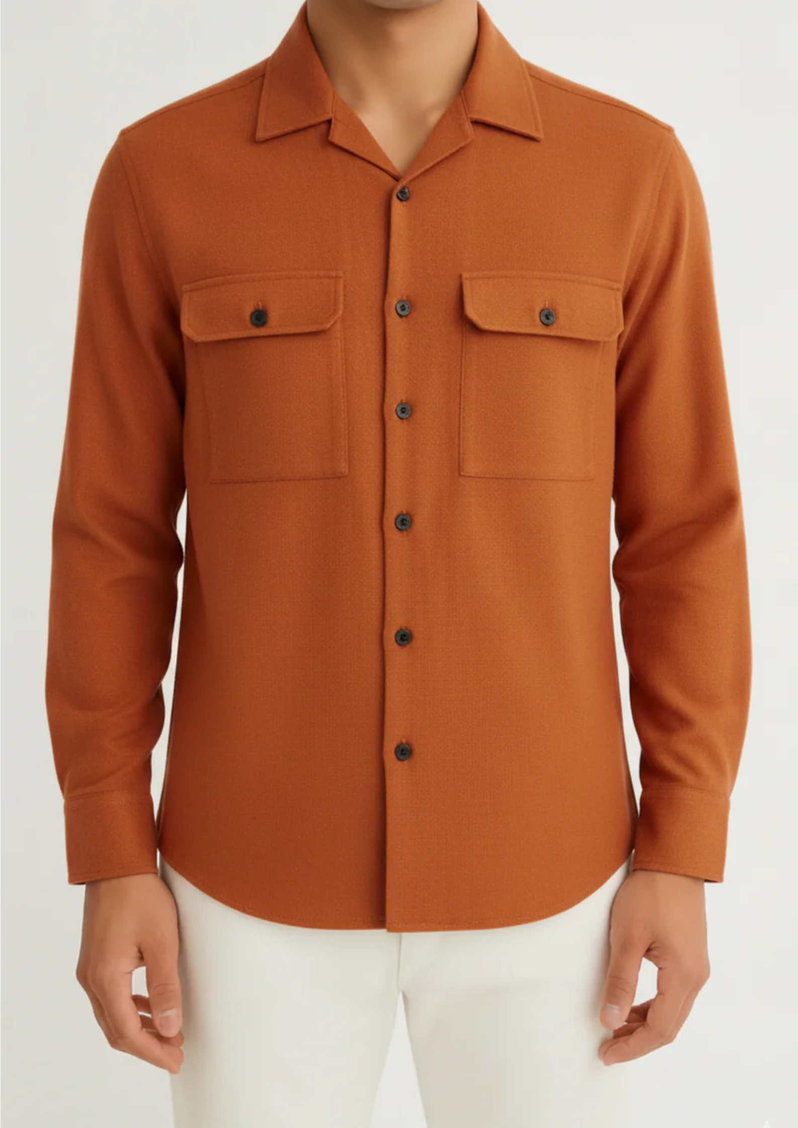 Men’s Rust Orange Casual Shirt