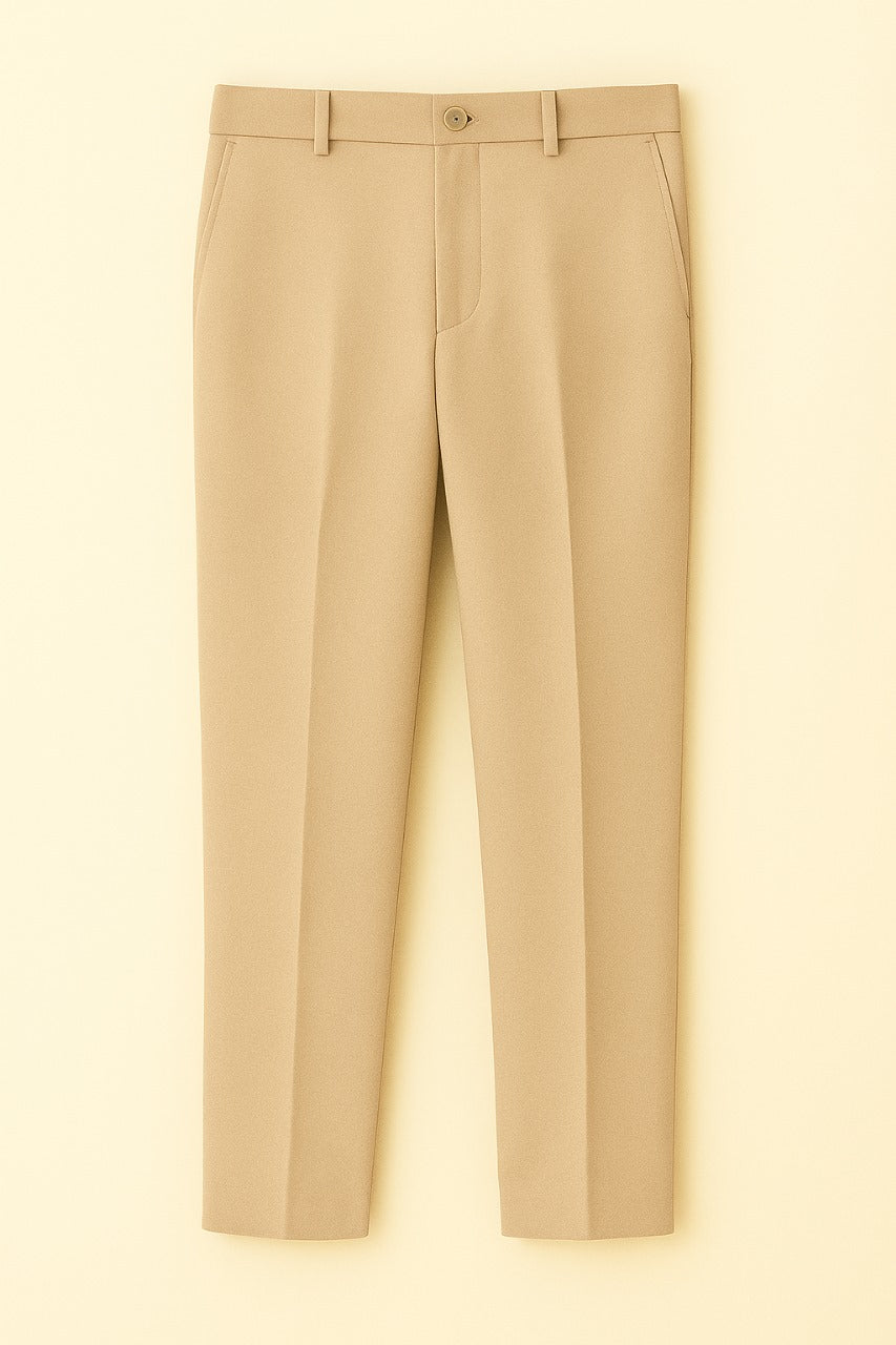 Revorn Tailored Popcorn Pants – Beige