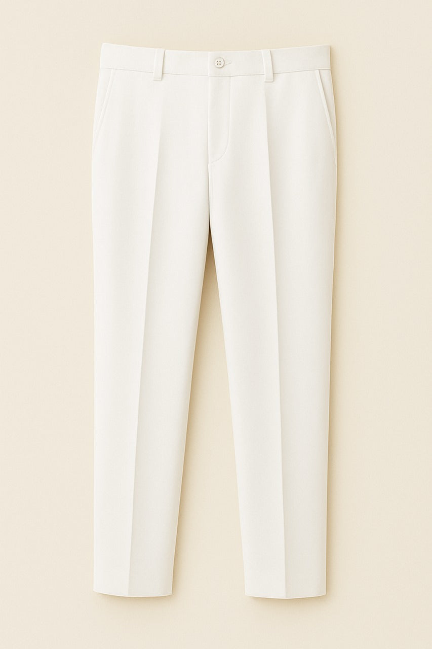 Revorn Tailored Popcorn Pants – White