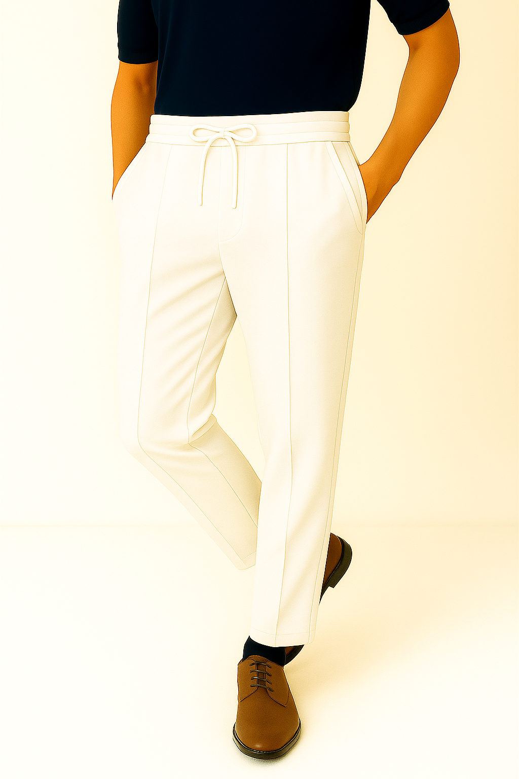 Revorn Stripe Line Trouser – Tan White