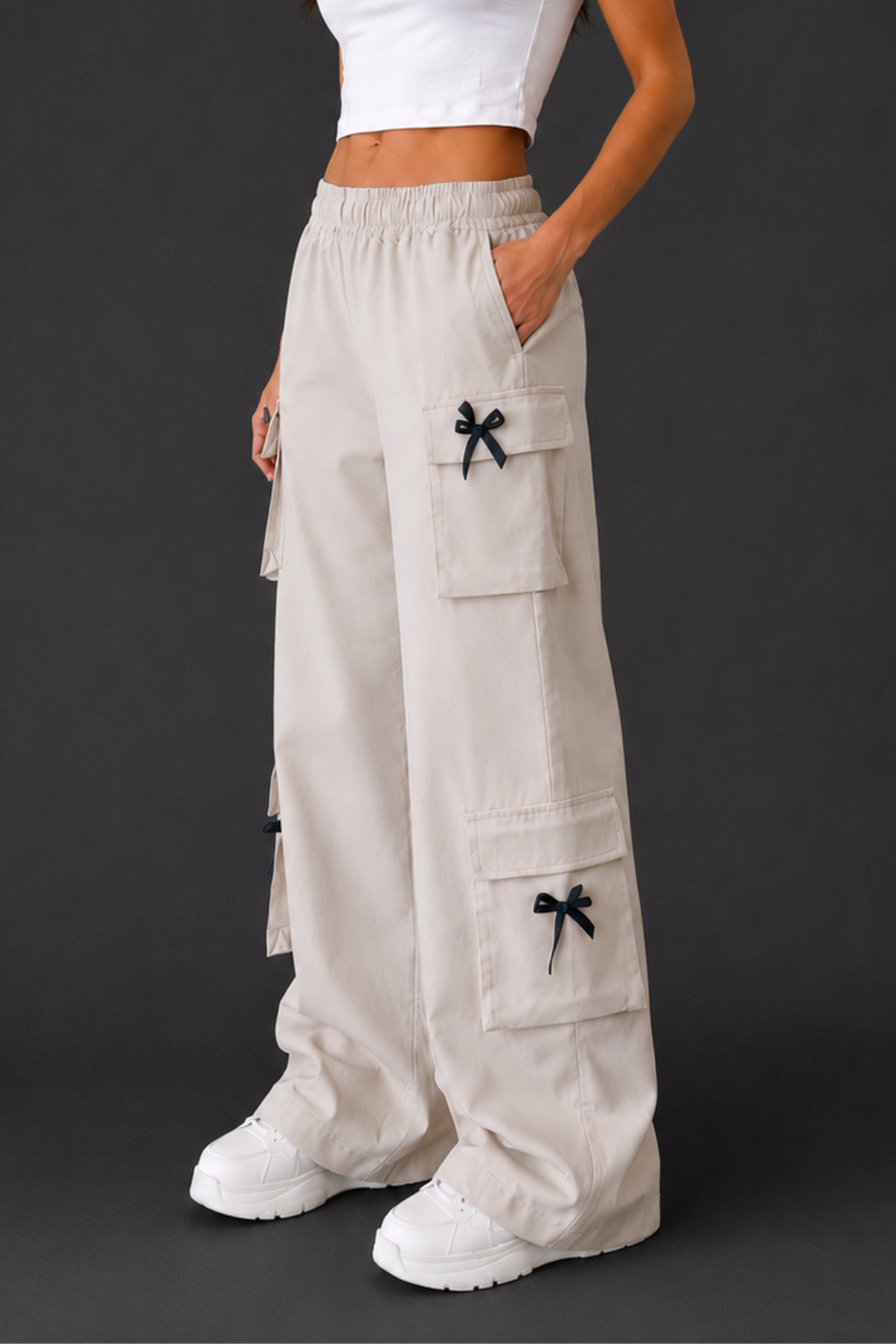 Revorn Bow Cargo Pants – Women's Wide Leg-2