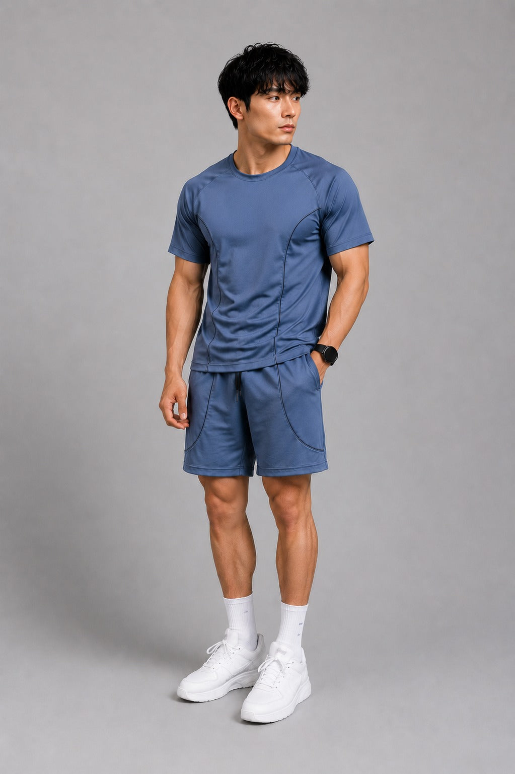 REVORN Piping Co-ord Set - Blue-4