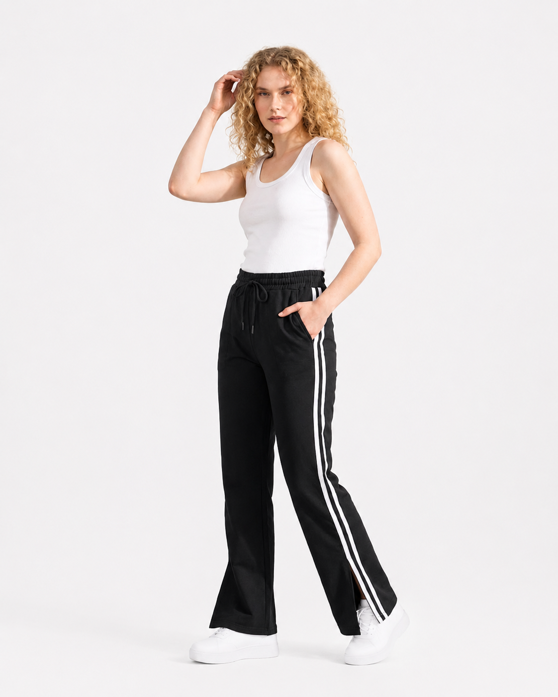 Revorn Stripe Series – Women's Wide Leg Track Pants-1