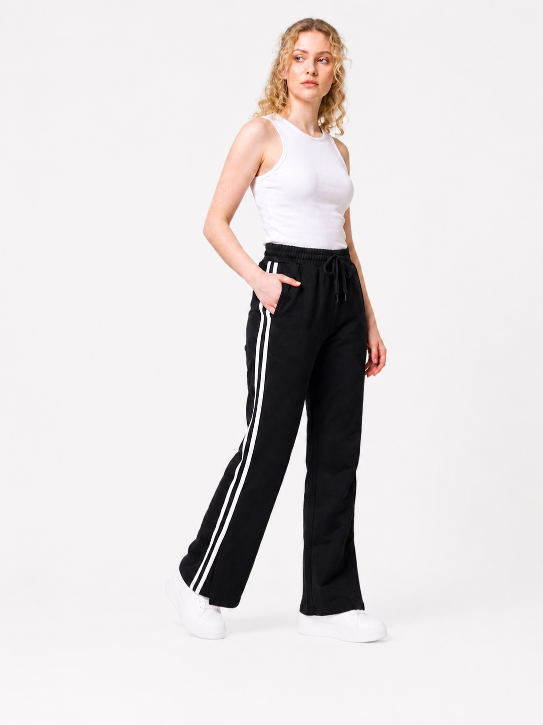 Revorn Stripe Series – Women's Wide Leg Track Pants