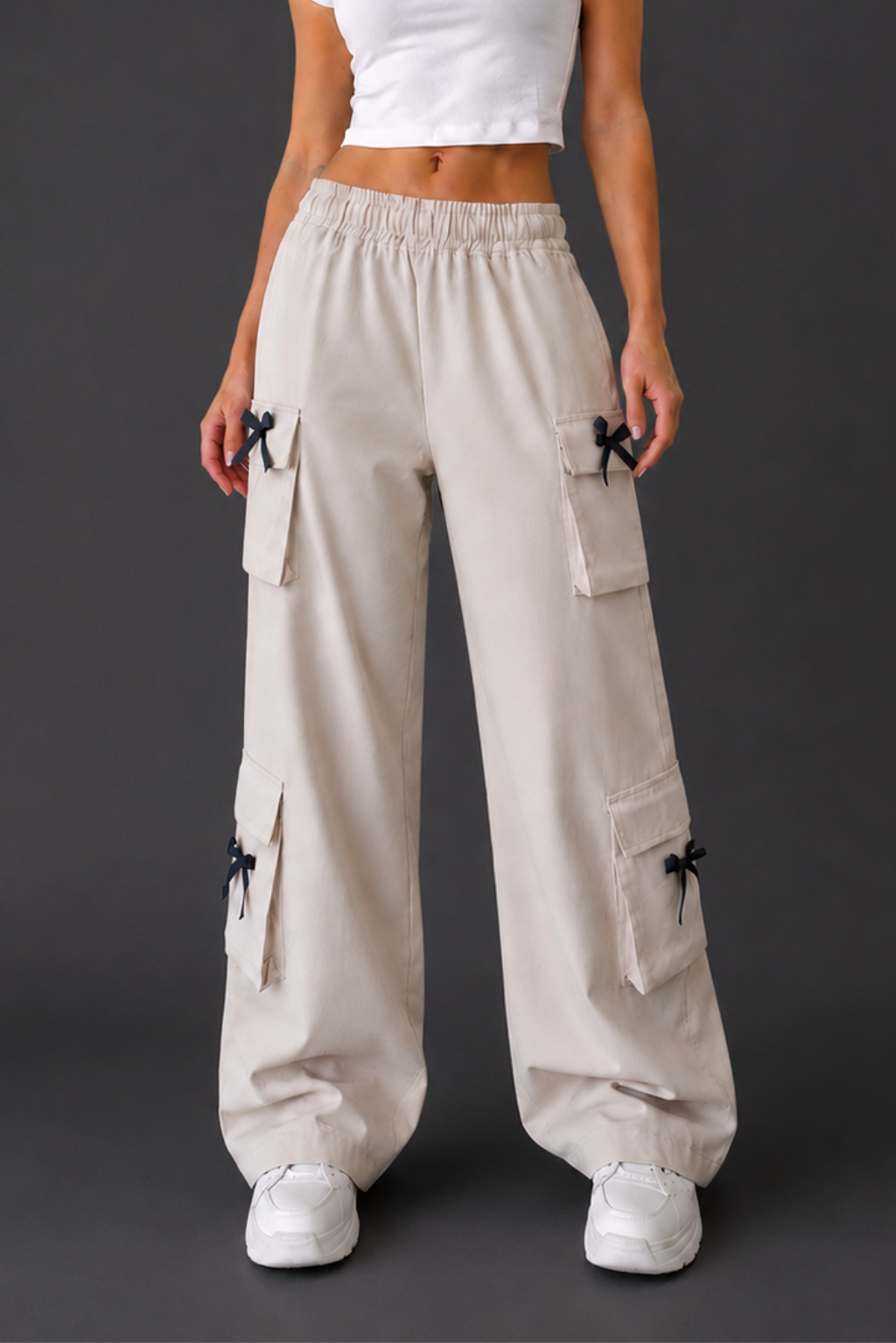 Revorn Bow Cargo Pants – Women's Wide Leg-1