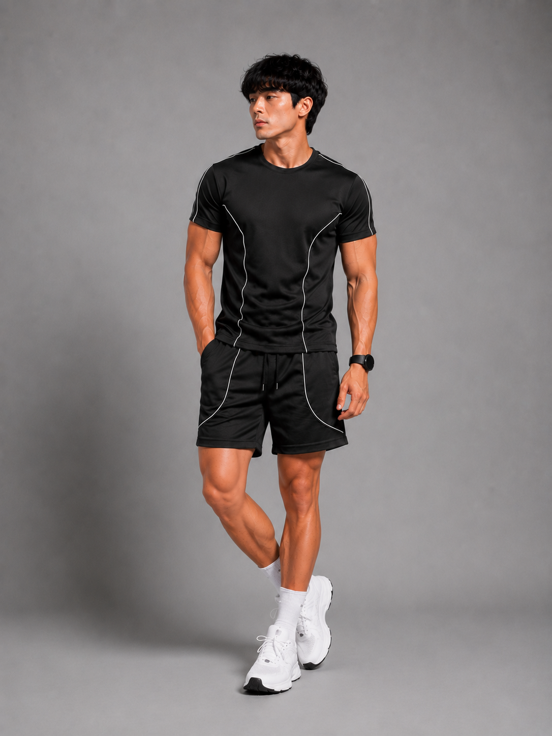 REVORN Piping Co-ord Set - Black-2
