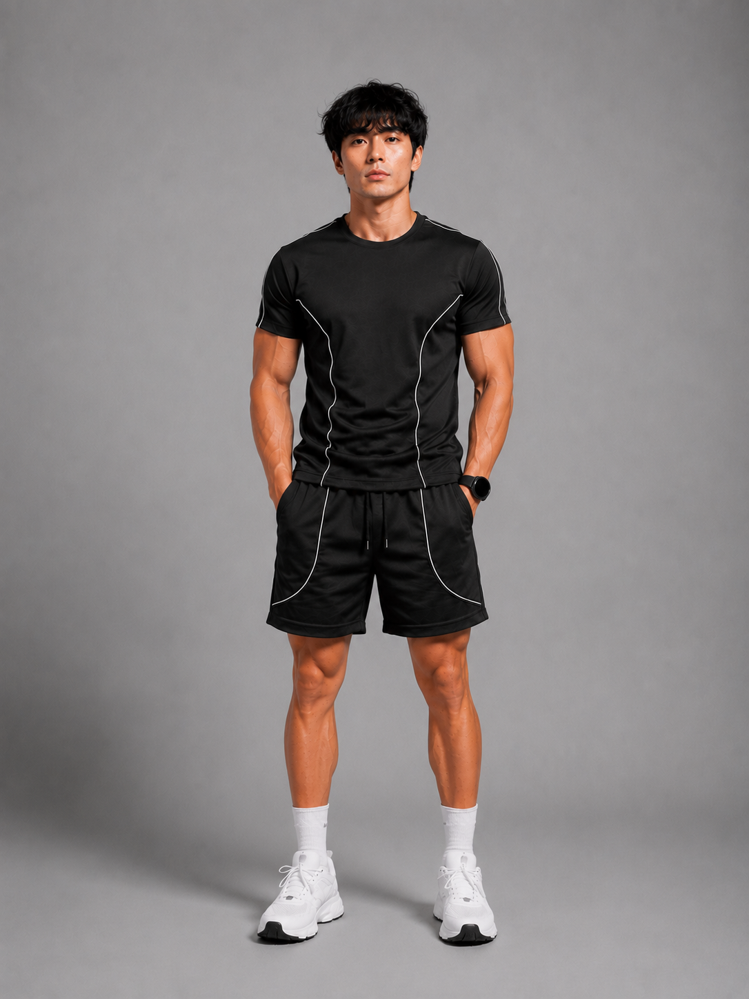 REVORN Piping Co-ord Set - Black-4