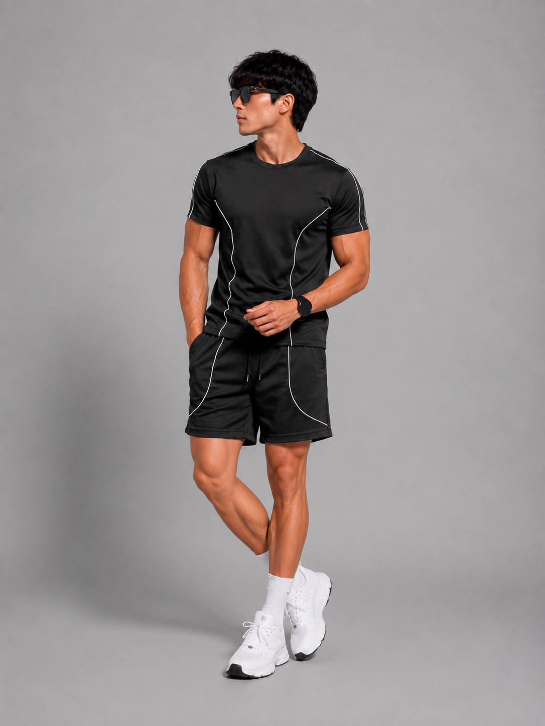 REVORN Piping Co-ord Set - Black-5