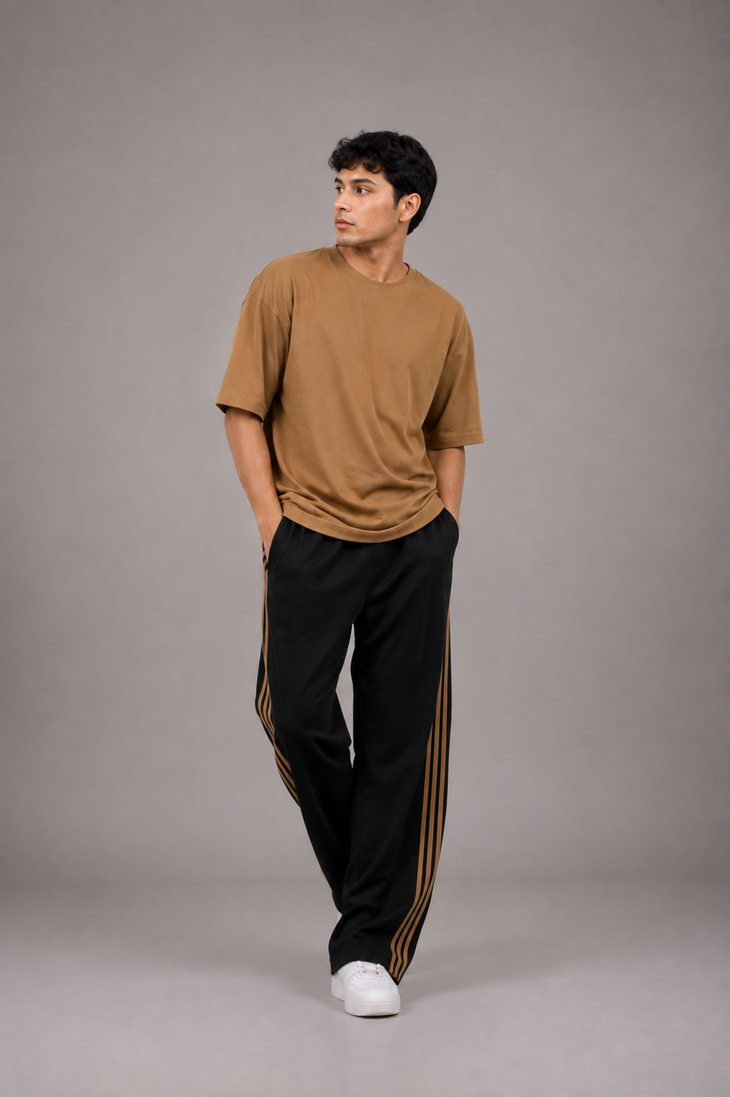 REVORN Core Stripe Co-ord – Mocha-7