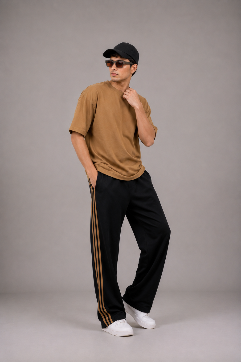 REVORN Core Stripe Co-ord – Mocha-3