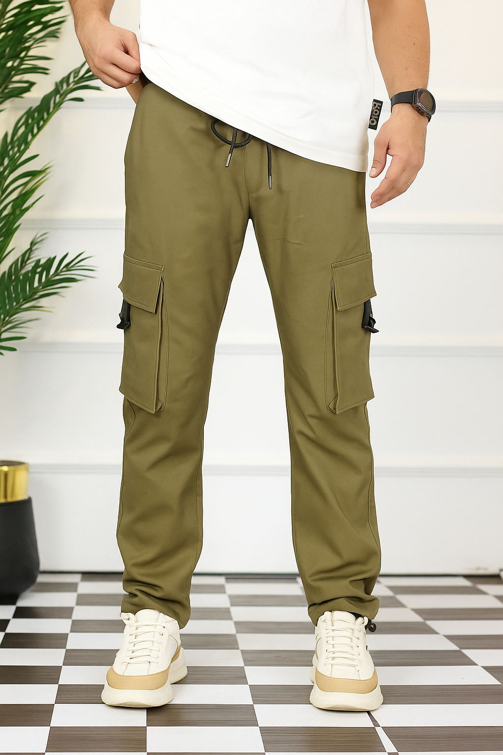 Revorn Premium Cargo Trousers – Olive Green