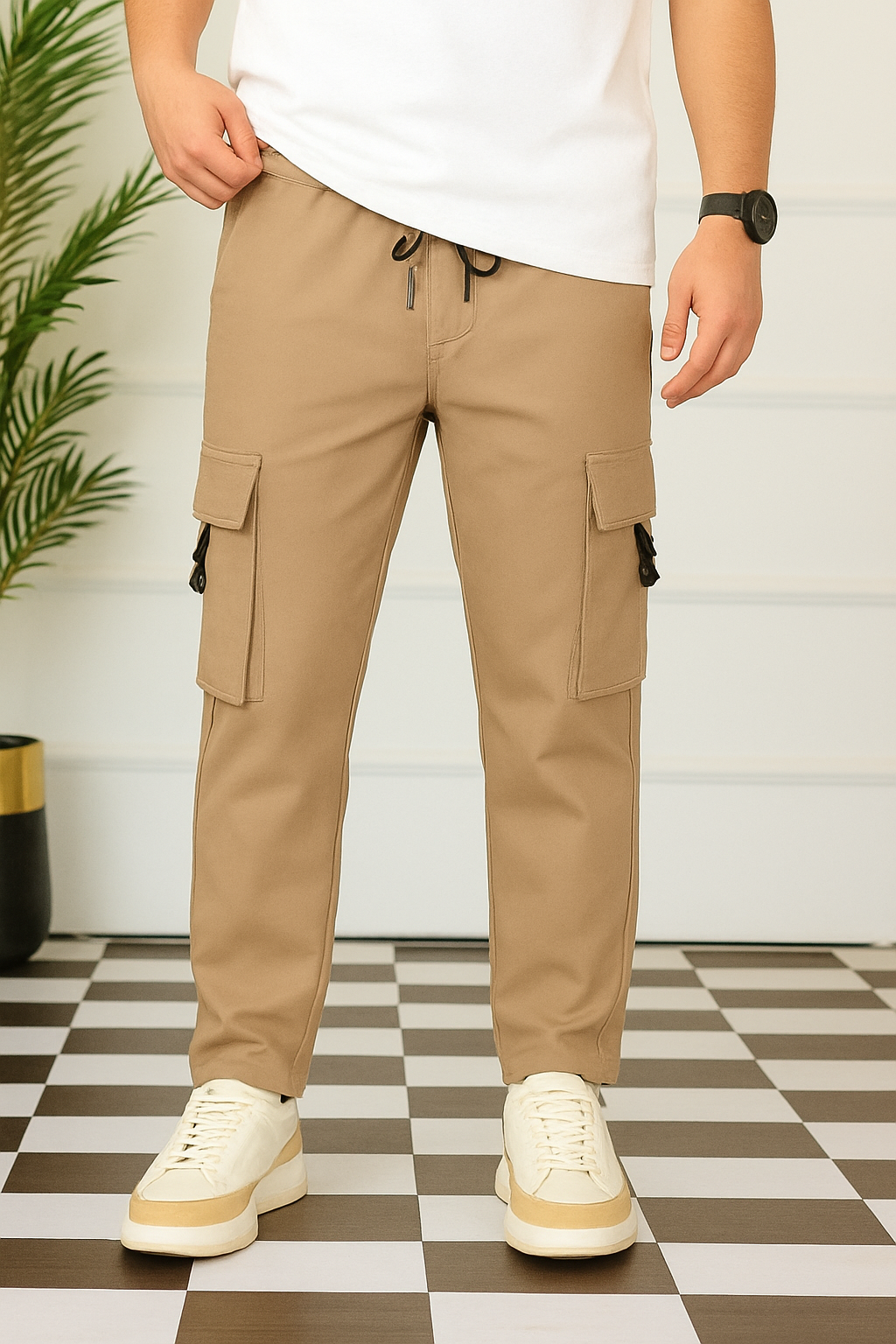 Revorn Premium Cargo Trousers – Beige