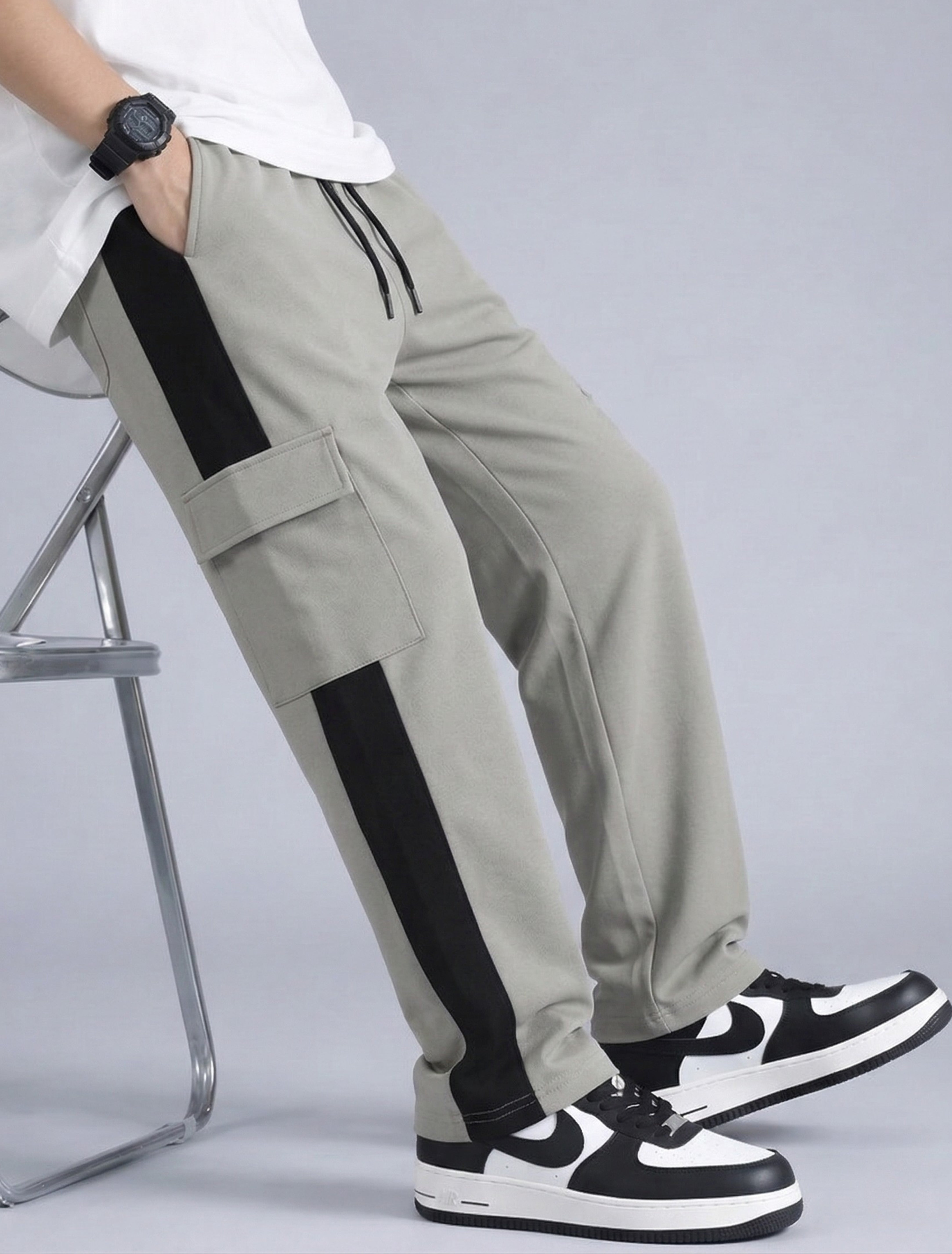 Utility Series – Dual Tone Baggy Cargo Pants-3