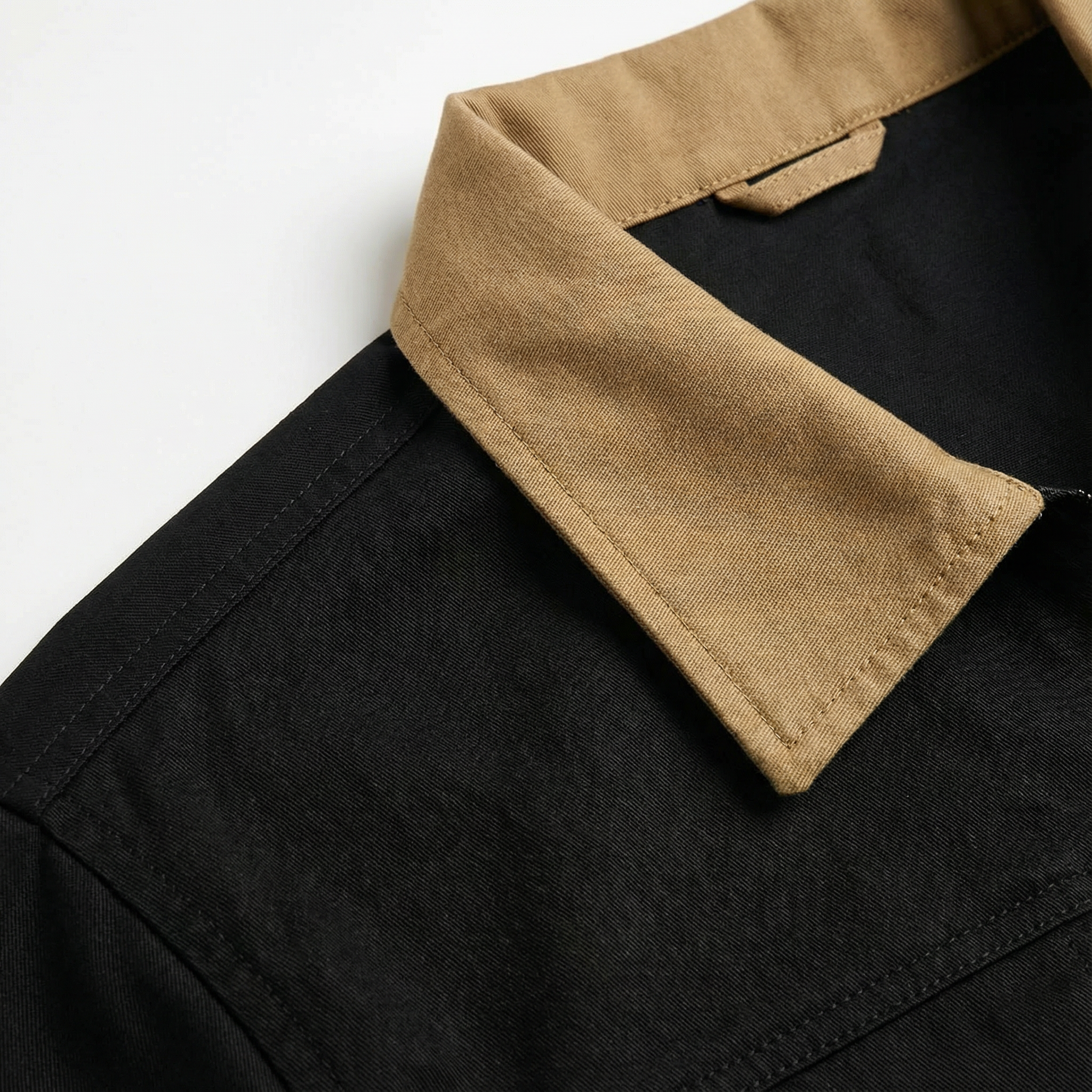 Revorn Shacket – Black & Camel Two-Tone Zipper Jacket & Cargo Trouser