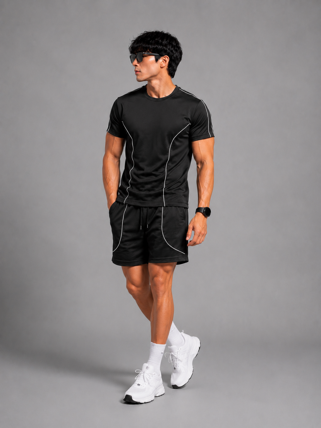 REVORN Piping Co-ord Set - Black-6