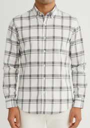 Men’s Beige Check Casual Shirt