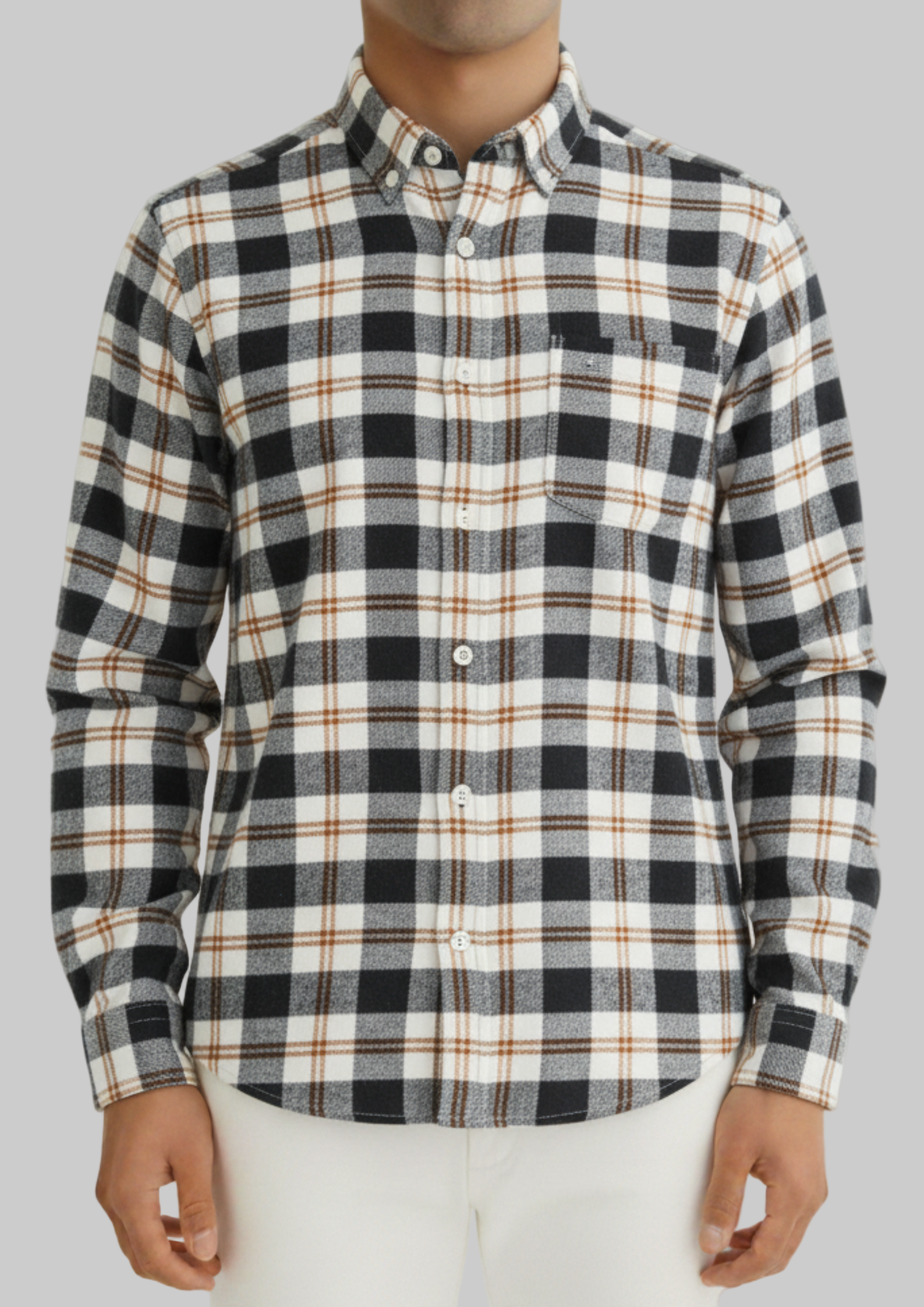 Men’s Beige Check Casual Shirt