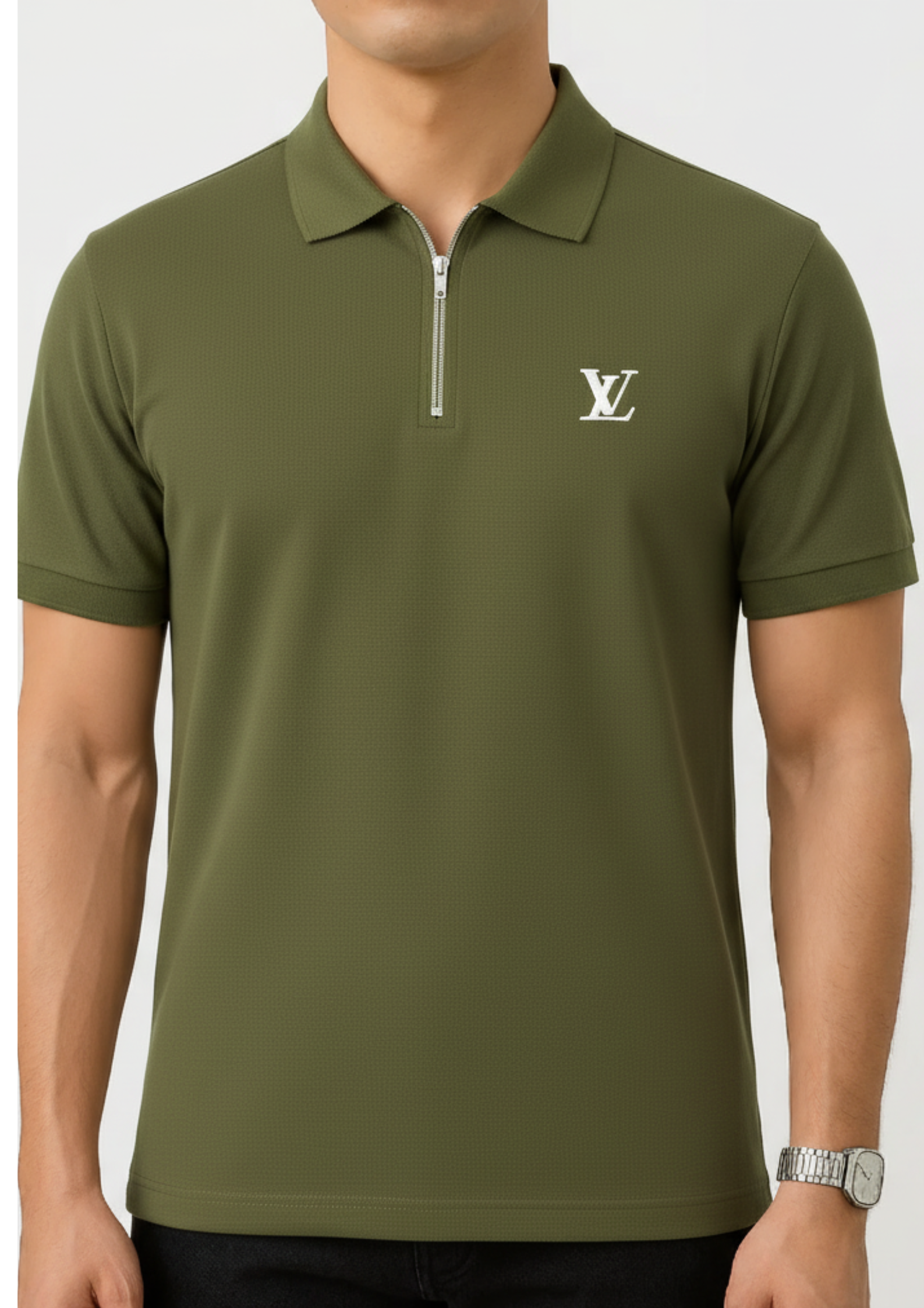 Men’s Green Slim-Fit Casual Shirt