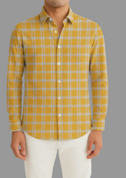 Men’s Mustard Yellow Check Shirt