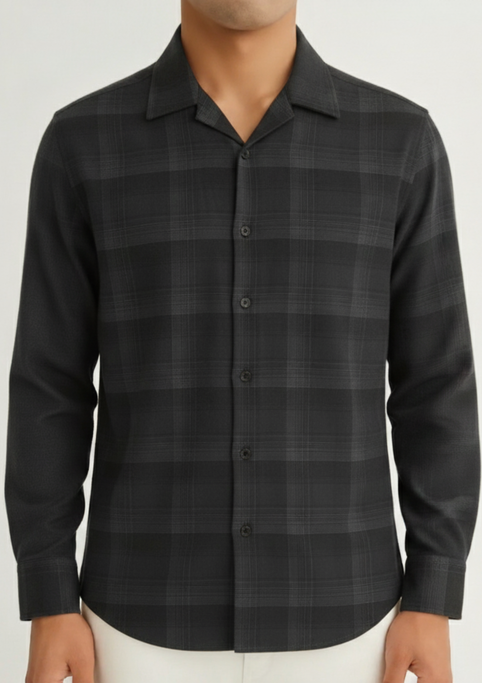 Men’s Black Check Casual Shirt