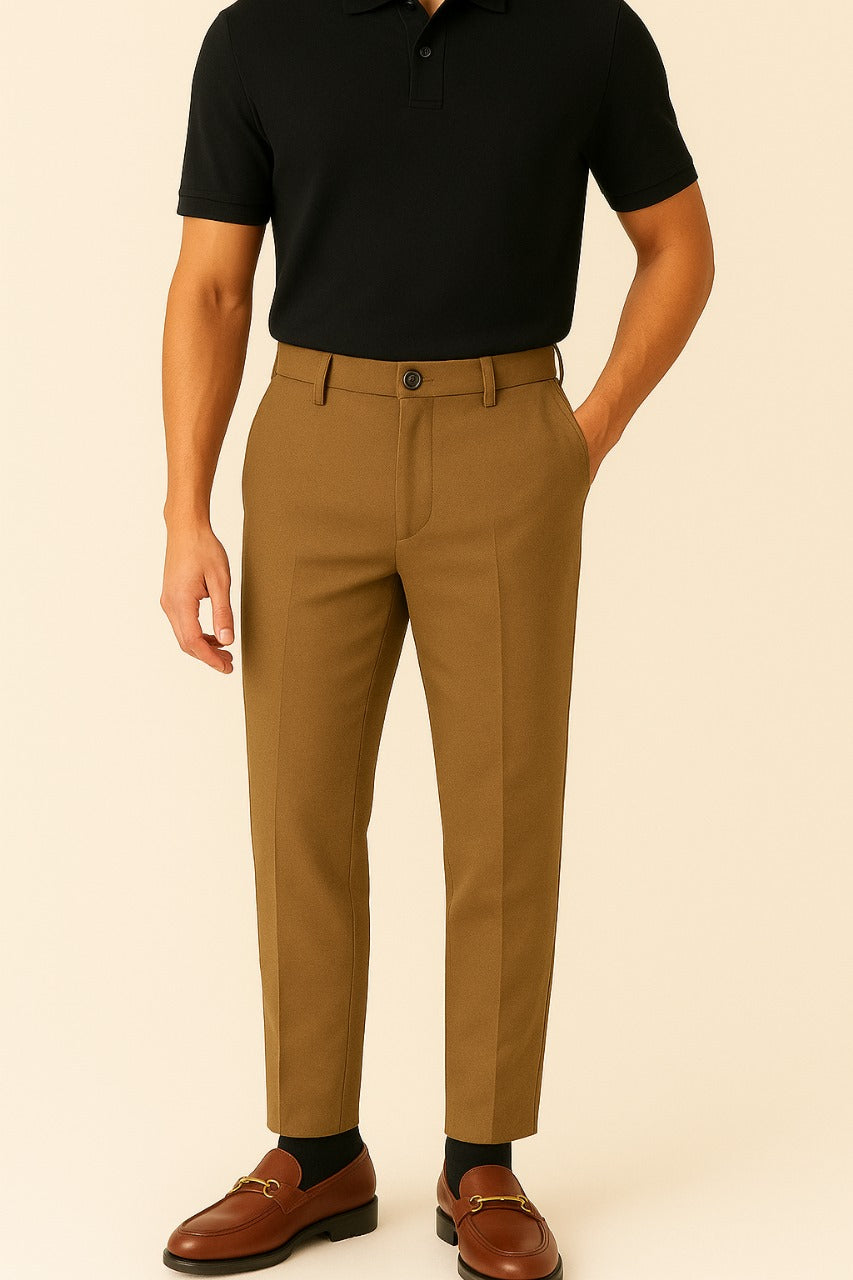 Revorn Tailored Popcorn Pants – Chestnut Brown