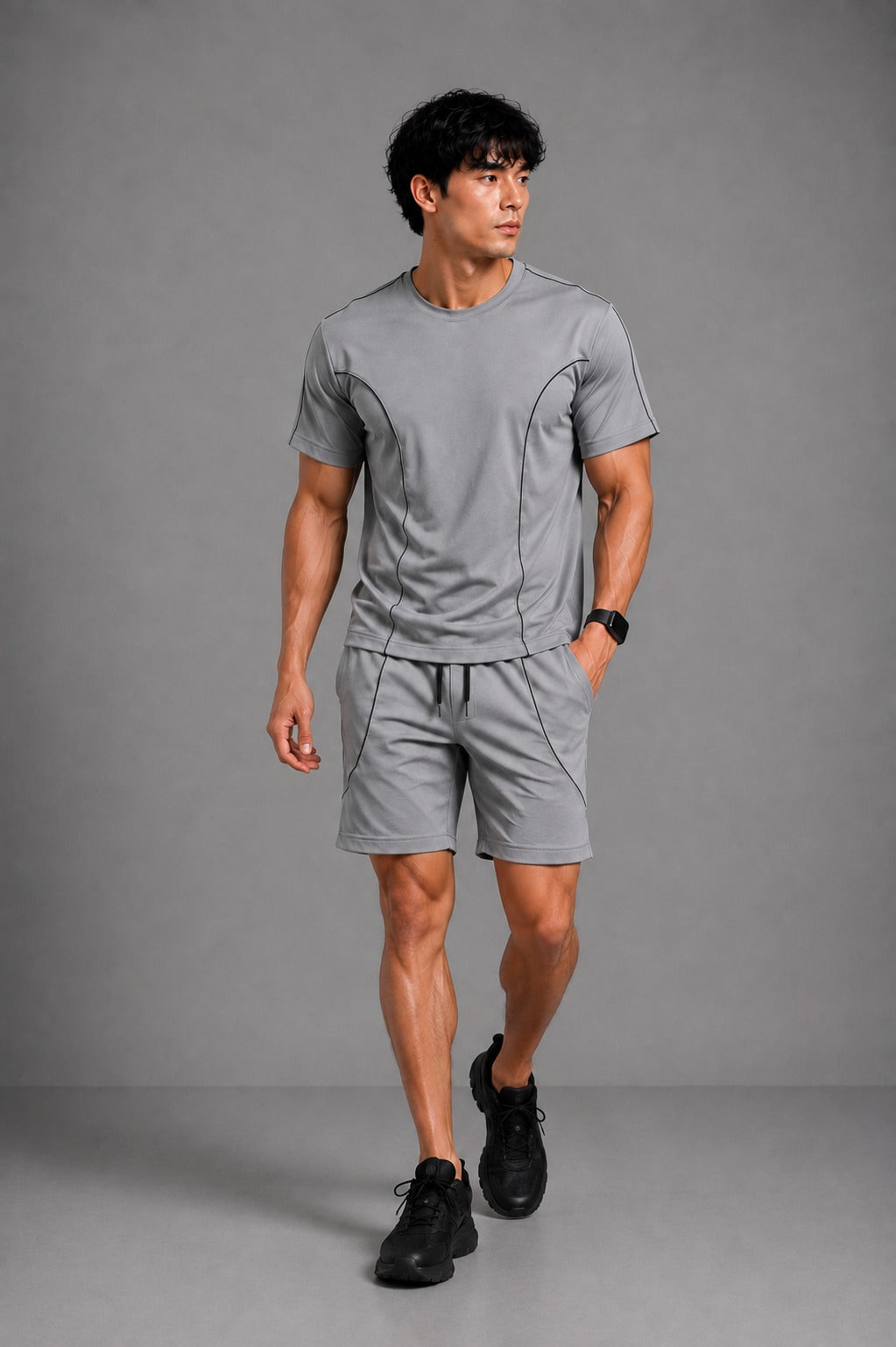 REVORN Piping Co-ord Set - Grey-4