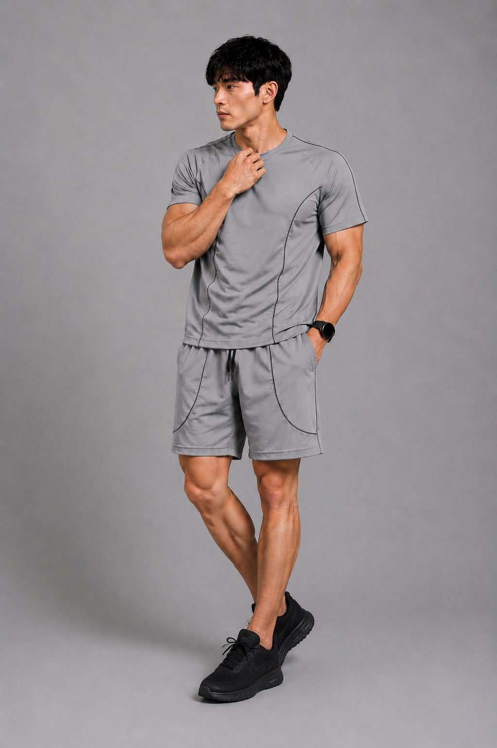 REVORN Piping Co-ord Set - Grey-5