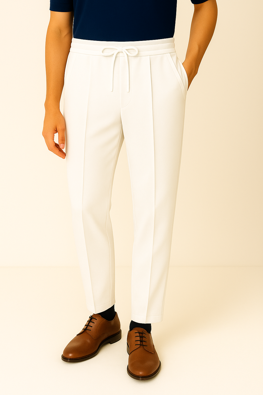 Revorn Stripe Line Trouser – Tan White