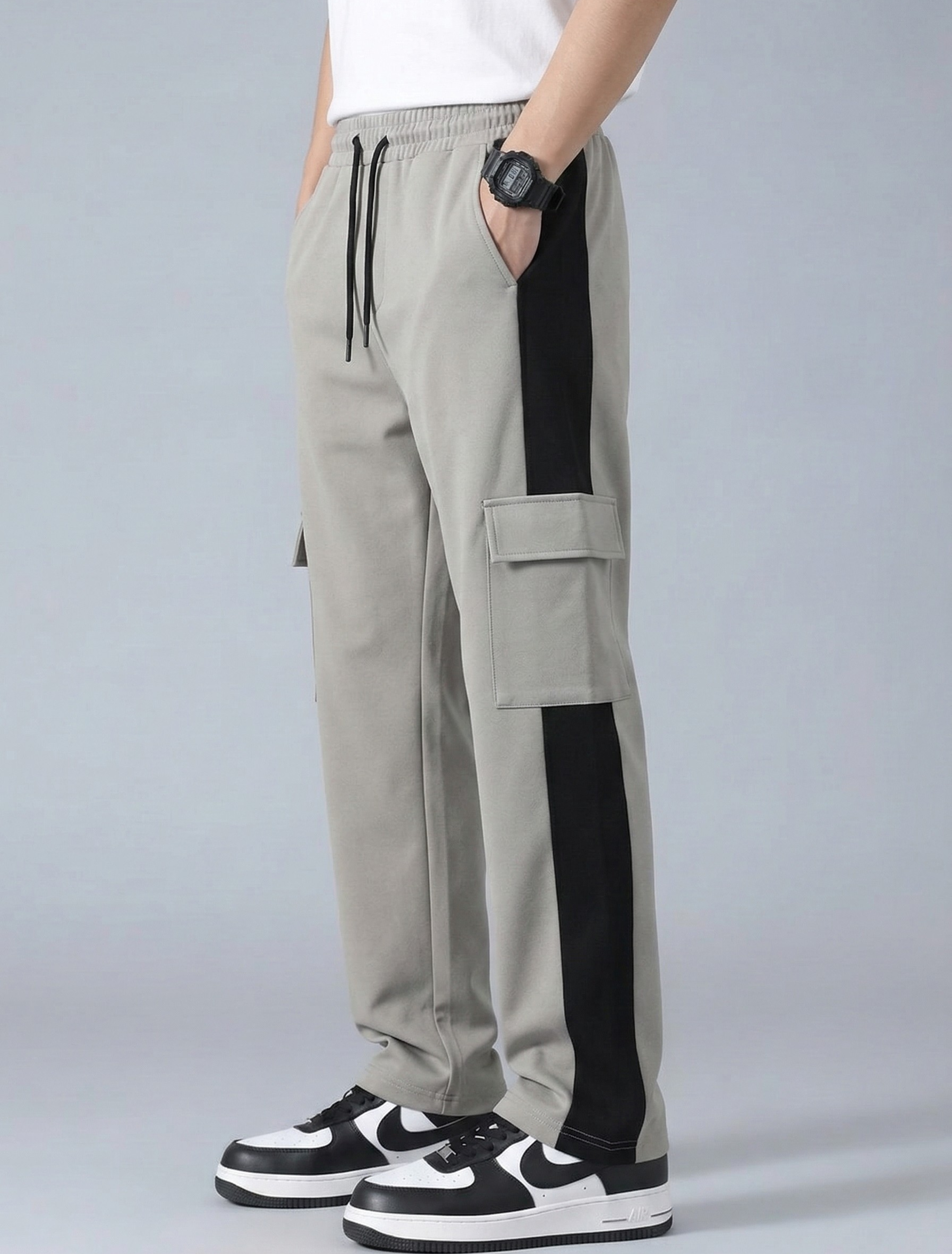 Utility Series – Dual Tone Baggy Cargo Pants-2