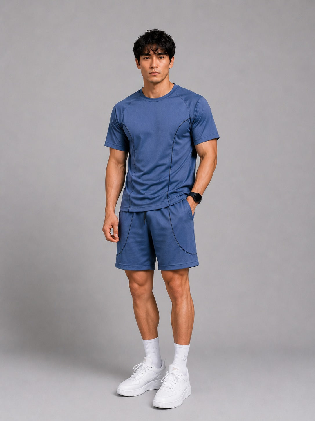 REVORN Piping Co-ord Set - Blue-2