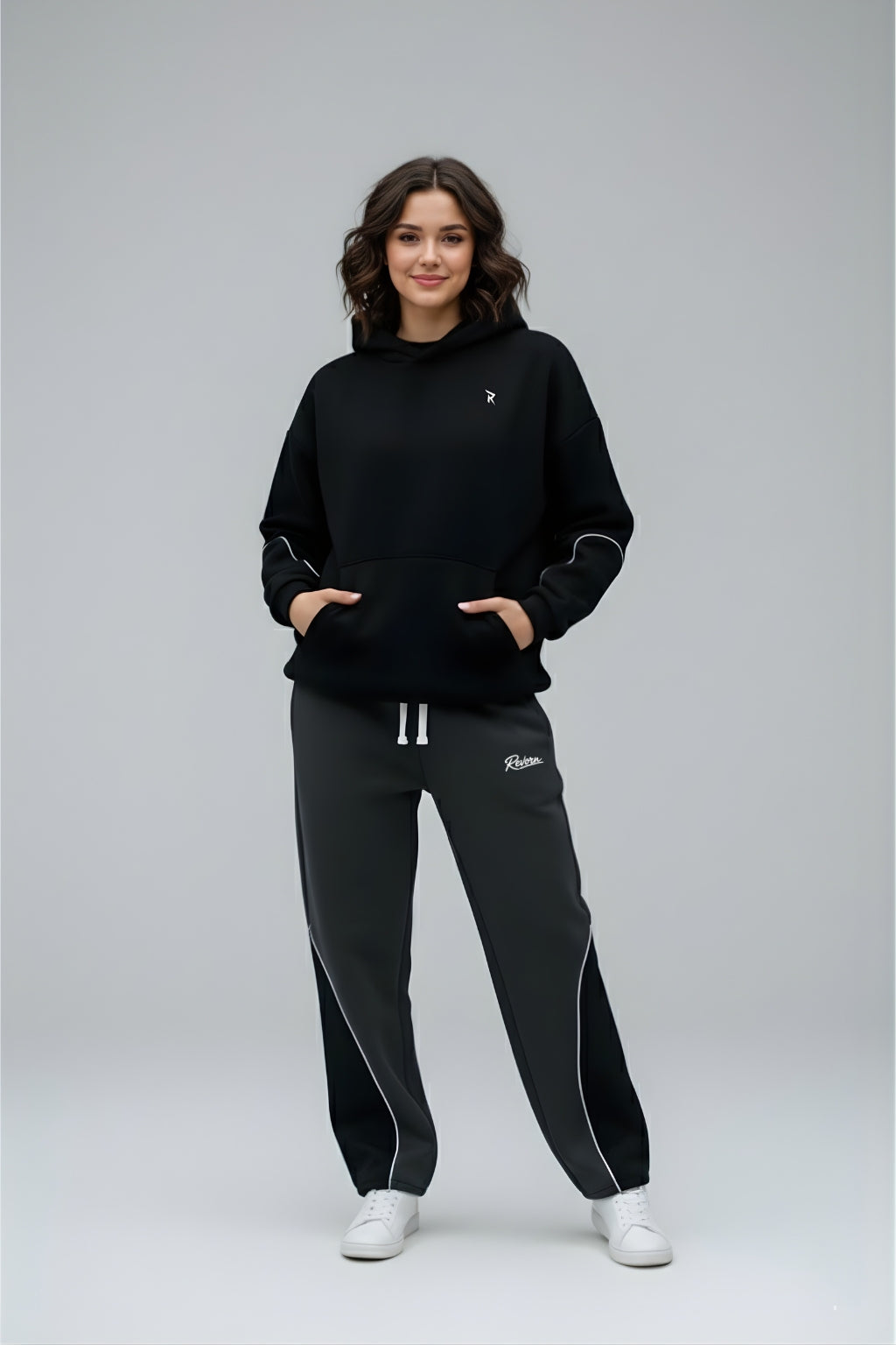 REVORN Black Straight-Fit Trouser